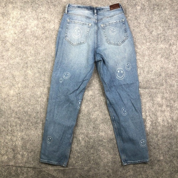 Hollister Jeans Women's 5R Ultra High-Rise Mom Stretch Light Wash Blue Denim - Picture 8 of 10